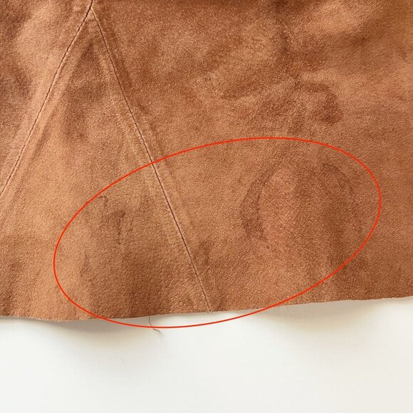 Kookai Brushed Pigskin Leather Mini Skirt Y2K - Size 42, US 10 - Picture 3 of 7